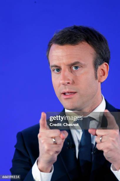 Former French Economy Minister, founder and President of the political movement 'En Marche!' and French presidential election candidate Emmanuel...