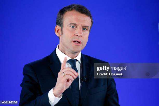 Former French Economy Minister, founder and President of the political movement 'En Marche!' and French presidential election candidate Emmanuel...