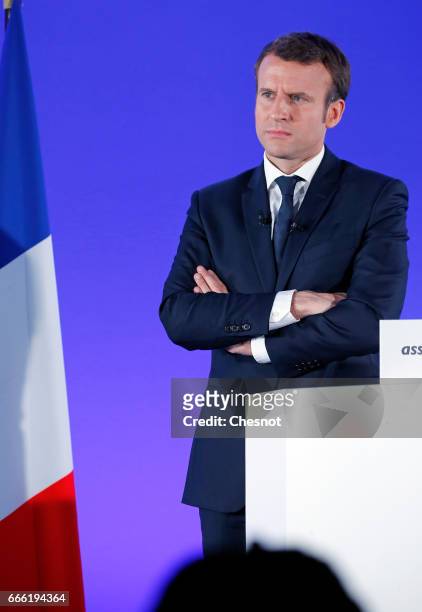 Former French Economy Minister, founder and President of the political movement 'En Marche!' and French presidential election candidate Emmanuel...