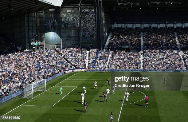 Jordy Clasie of Southampton scores the opening goal during the Premier League match between West Bromwich Albion and Southampton at The Hawthorns on...