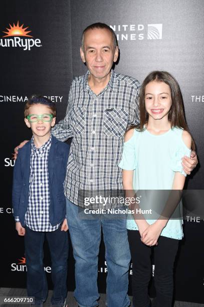 Max Aaron Gottfried, Gilbert Gottfried, Lily Aster Gottfried attend the Disneynature With The Cinema Society Host The Premiere Of "Born In China" at...