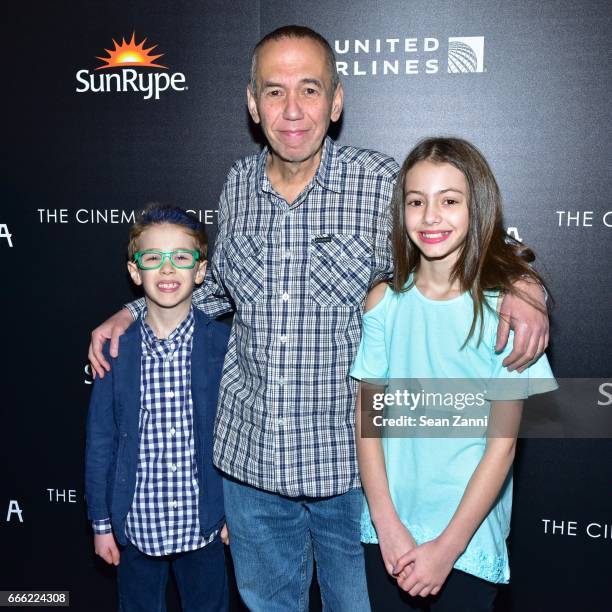 Max Aaron Gottfried, Gilbert Gottfried and Lily Aster Gottfried attend Disneynature and The Cinema Society Host the Premiere of "Born in China" at...