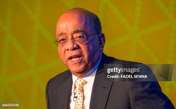 Mohamed Ibrahim, a Sudanese-British mobile communications entrepreneur and billionaire, attends the "Mo Ibrahim Foundation" event in the Moroccan...