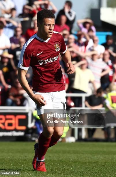 Shaun McWilliams of Northampton Town in action during the Sky Bet League One match between Northampton Town and Sheffield United at Sixfields on...