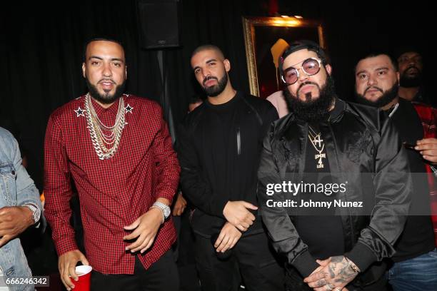 French Montana, Drake, Splif, and Amir "Cash" Esmailian attend Belly's Birthday Bash at Private Residence on April 7, 2017 in Los Angeles, California.