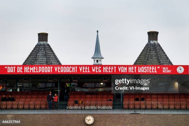 Banner Jules Deelder op het Kasteelduring the Dutch Eredivisie match between Sparta Rotterdam and sbv Excelsior at the Sparta stadium Het Kasteel on...