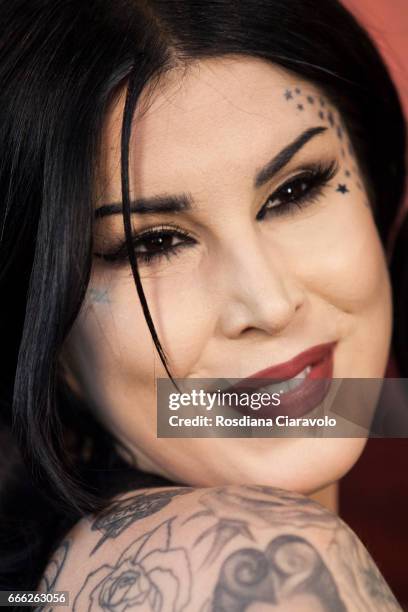 Kat Von D at Sephora, C.so Vittorio Emanuele Milan on April 8, 2017 in Milan, Italy.