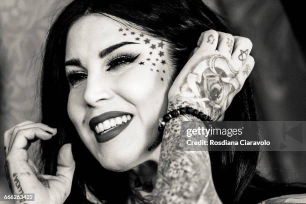 Kat Von D at Sephora, C.so Vittorio Emanuele Milan on April 8, 2017 in Milan, Italy.