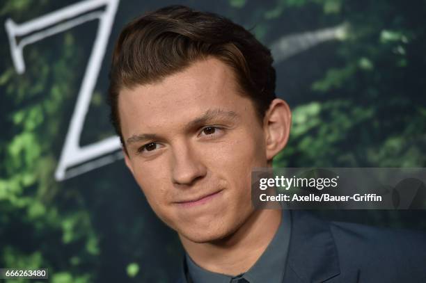 Actor Tom Holland arrives at the Premiere of Amazon Studios' 'The Lost City of Z' at ArcLight Hollywood on April 5, 2017 in Hollywood, California.