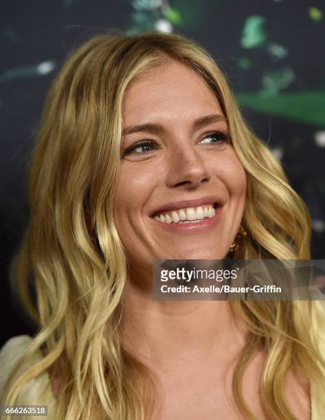 Actress Sienna Miller arrives at the Premiere of Amazon Studios' 'The Lost City of Z' at ArcLight Hollywood on April 5, 2017 in Hollywood, California.
