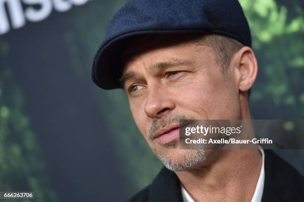 Executive producer Brad Pitt arrives at the Premiere of Amazon Studios' 'The Lost City of Z' at ArcLight Hollywood on April 5, 2017 in Hollywood,...