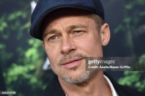 Executive producer Brad Pitt arrives at the Premiere of Amazon Studios' 'The Lost City of Z' at ArcLight Hollywood on April 5, 2017 in Hollywood,...