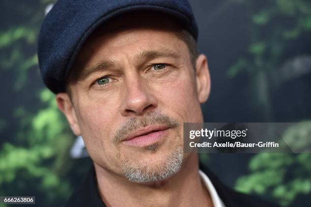 Executive producer Brad Pitt arrives at the Premiere of Amazon Studios' 'The Lost City of Z' at ArcLight Hollywood on April 5, 2017 in Hollywood,...