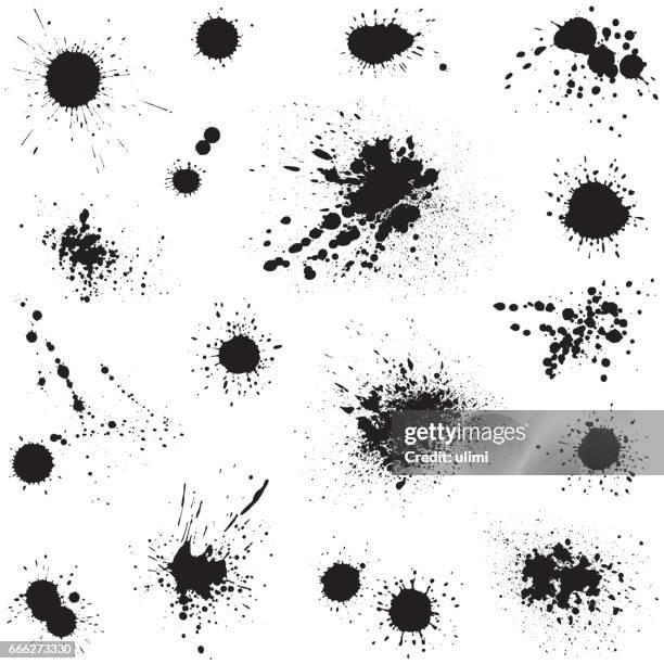 ink splashes - paint splatter stock illustrations