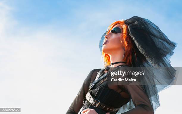 drag queen - black transvestite stock pictures, royalty-free photos & images