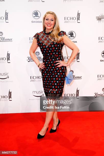 German presenter Ruth Moschner during the Echo award red carpet on April 6, 2017 in Berlin, Germany.