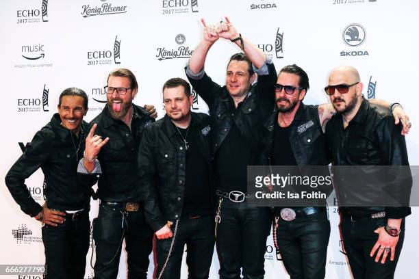 The Bosshoss' during the Echo award red carpet on April 6, 2017 in Berlin, Germany.