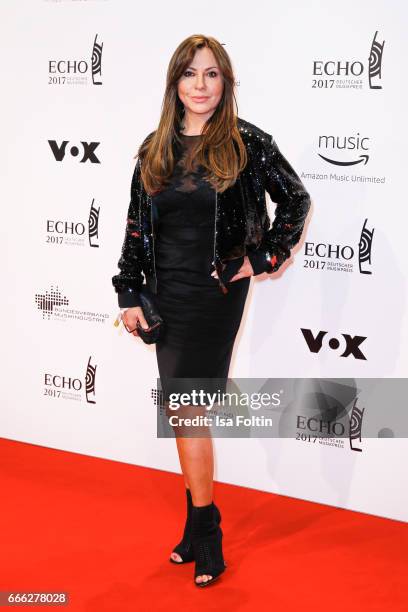 German actress Simone Thomalla during the Echo award red carpet on April 6, 2017 in Berlin, Germany.