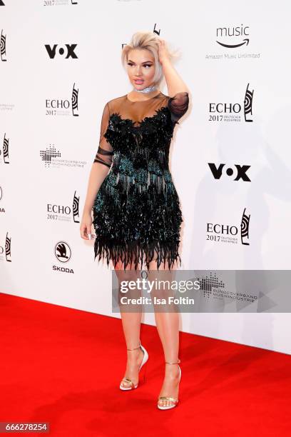 Youtuber Shirin David during the Echo award red carpet on April 6, 2017 in Berlin, Germany.