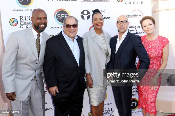 Former NBA basketball player Kenny Anderson, Sarasota film festival president and chairman Mark Famiglio, director/actress Aisha Tyler, actor Stanley...