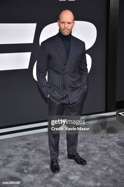 Jason Statham attends "The Fate Of The Furious" New York premiere at Radio City Music Hall on April 8, 2017 in New York City.