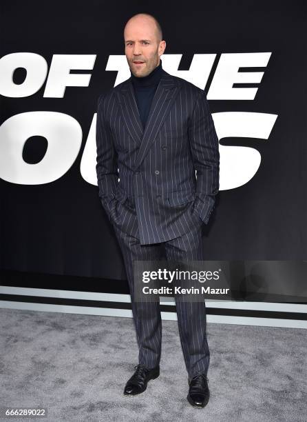 Jason Statham attends "The Fate Of The Furious" New York premiere at Radio City Music Hall on April 8, 2017 in New York City.