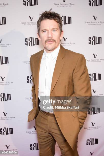 Actor Ethan Hawke arrives at the 60th San Francisco International Film Festival tribute to Ethan Hawke at Yerba Buena Center for the Arts on April 8,...
