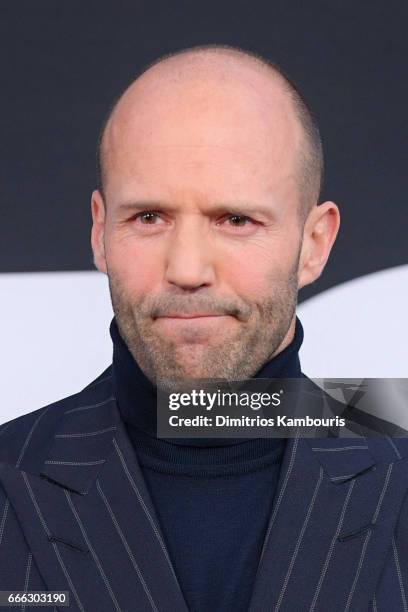 Actor Jason Statham attends "The Fate Of The Furious" New York Premiere at Radio City Music Hall on April 8, 2017 in New York City.