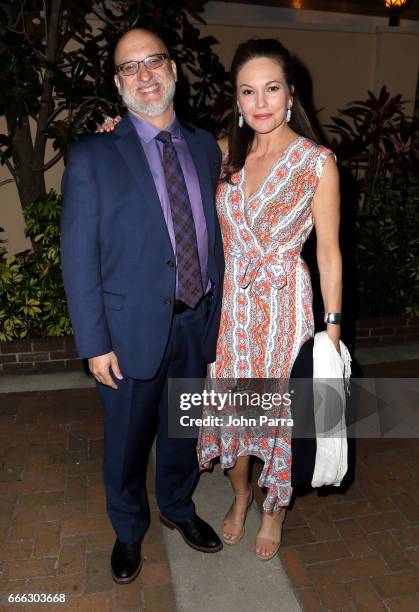 Joe Neumaier and actress Diane Lane attend to the closing night ceremony and screening of 'Paris Can Wait' during the 2017 Sarasota Film Festival on...