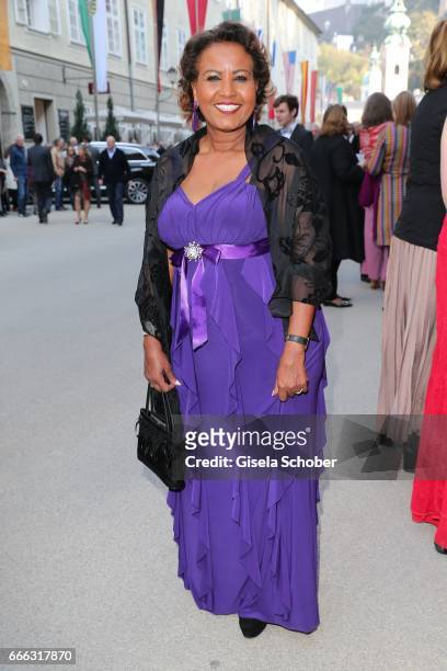 Almaz Boehm , widow of Karlheinz Boehm during the opening of the Easter Festival 2017 'Walkuere' opera premiere on April 8, 2017 in Salzburg,...