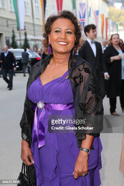 Almaz Boehm , widow of Karlheinz Boehm during the opening of the Easter Festival 2017 'Walkuere' opera premiere on April 8, 2017 in Salzburg,...