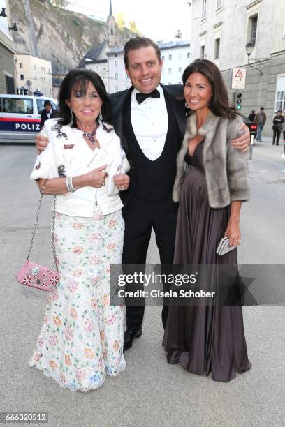 Regine Sixt and her son Konstantin Sixt and his pregnant wife Noni Sixt during the opening of the Easter Festival 2017 'Walkuere' opera premiere on...