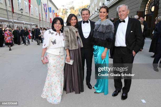 Regine Sixt and her son Konstantin Sixt and his pregnant wife Noni Sixt, daughter-in-law Andrea Sixt, Erich Sixt during the opening of the Easter...