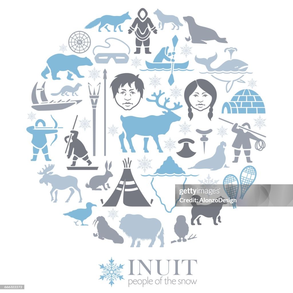 Printable Inuit Tribe Inuit Life Collage High-Res Vector Graphic - Getty Images