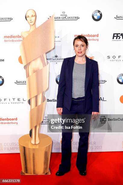 German actress Eva Loebau attend the nominee dinner for the German Film Award 2017 Lola at BMW Niederlassung Berlin on April 8, 2017 in Berlin,...