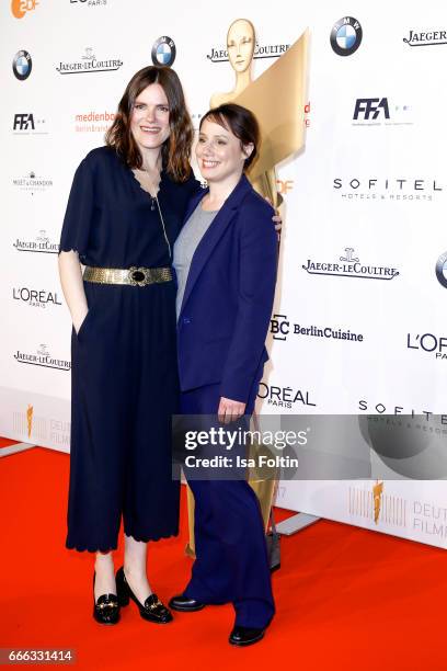 German actress Fritzi Haberlandt and german actress Eva Loebau attend the nominee dinner for the German Film Award 2017 Lola at BMW Niederlassung...