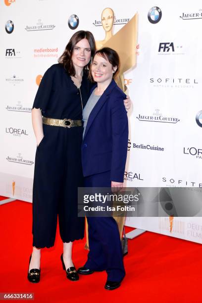 German actress Fritzi Haberlandt and german actress Eva Loebau attend the nominee dinner for the German Film Award 2017 Lola at BMW Niederlassung...