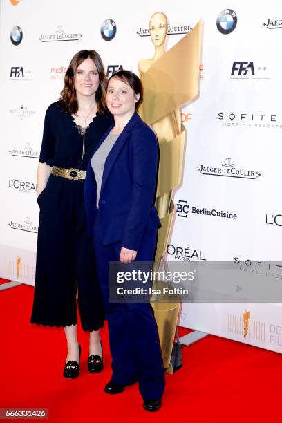 German actress Fritzi Haberlandt and german actress Eva Loebau attend the nominee dinner for the German Film Award 2017 Lola at BMW Niederlassung...