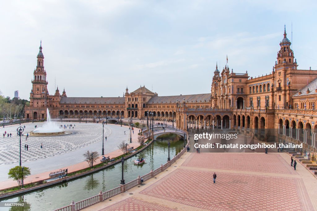 Plaza de España at Night, Seville, Spain