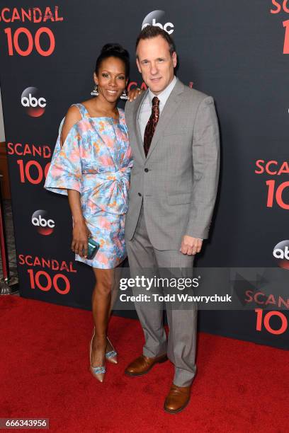 The cast of Scandal attended a 100th episode celebration in West Hollywood, CA. The 100th episode, entitled "The Decision, airs THURSDAY, APRIL 13 ,...