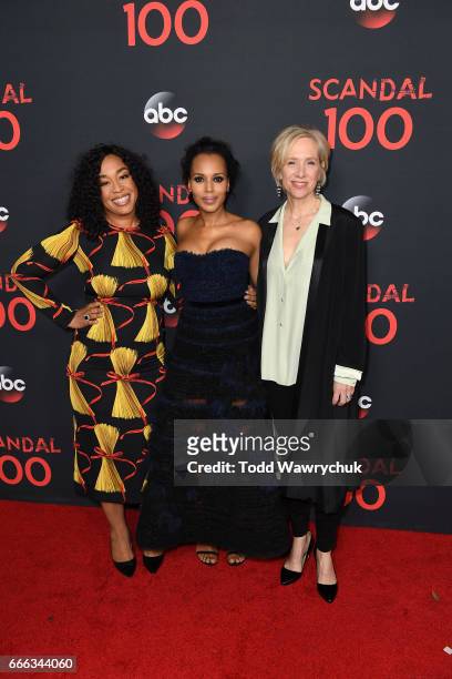 The cast of Scandal attended a 100th episode celebration in West Hollywood, CA. The 100th episode, entitled "The Decision, airs THURSDAY, APRIL 13 ,...