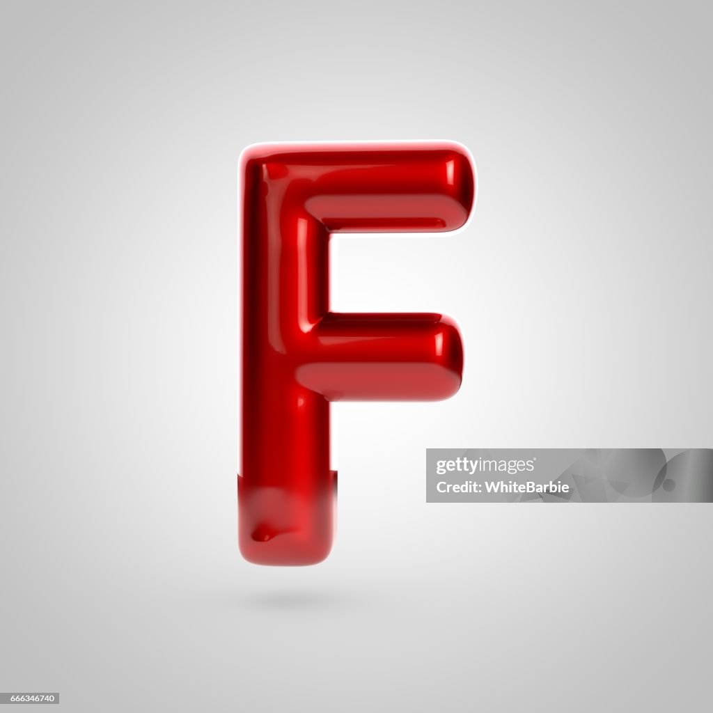 F Initial Red Metallic Paint Red Letter F Uppercase High-Res Vector Graphic - Getty ...