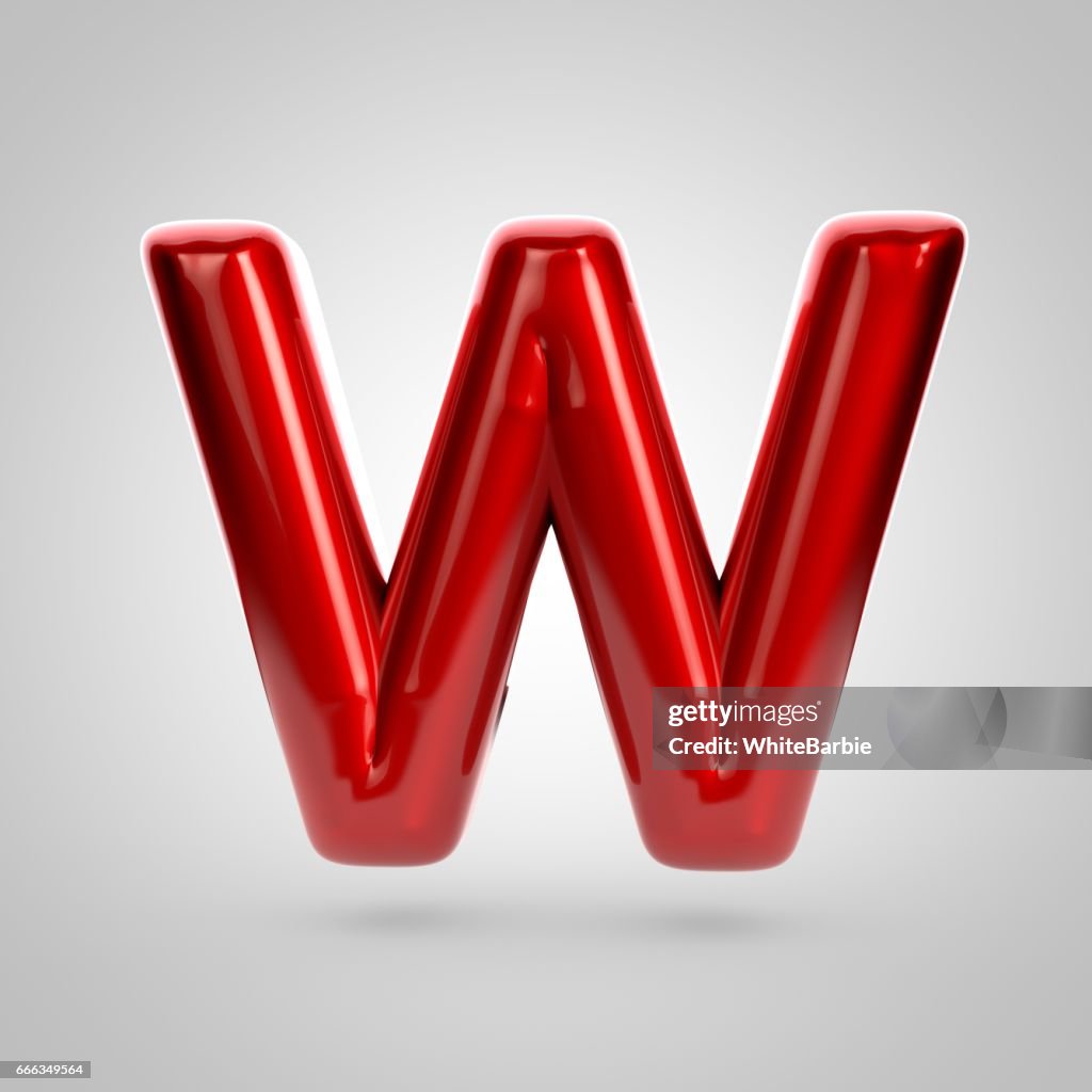 Metallic Paint Red Letter W Uppercase High-Res Vector Graphic - Getty ...