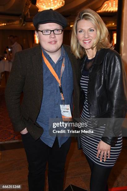 Angelo Kelly and Ella Endlich during the after show party of the television show 'Willkommen bei Carmen Nebel' on April 8, 2017 in Magdeburg, Germany.