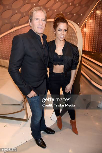 Michael Bolton and Vanessa Mai during the after show party of the television show 'Willkommen bei Carmen Nebel' on April 8, 2017 in Magdeburg,...