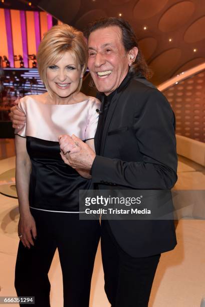 Carmen Nebel and Albert Hammond during the after show party of the television show 'Willkommen bei Carmen Nebel' on April 8, 2017 in Magdeburg,...