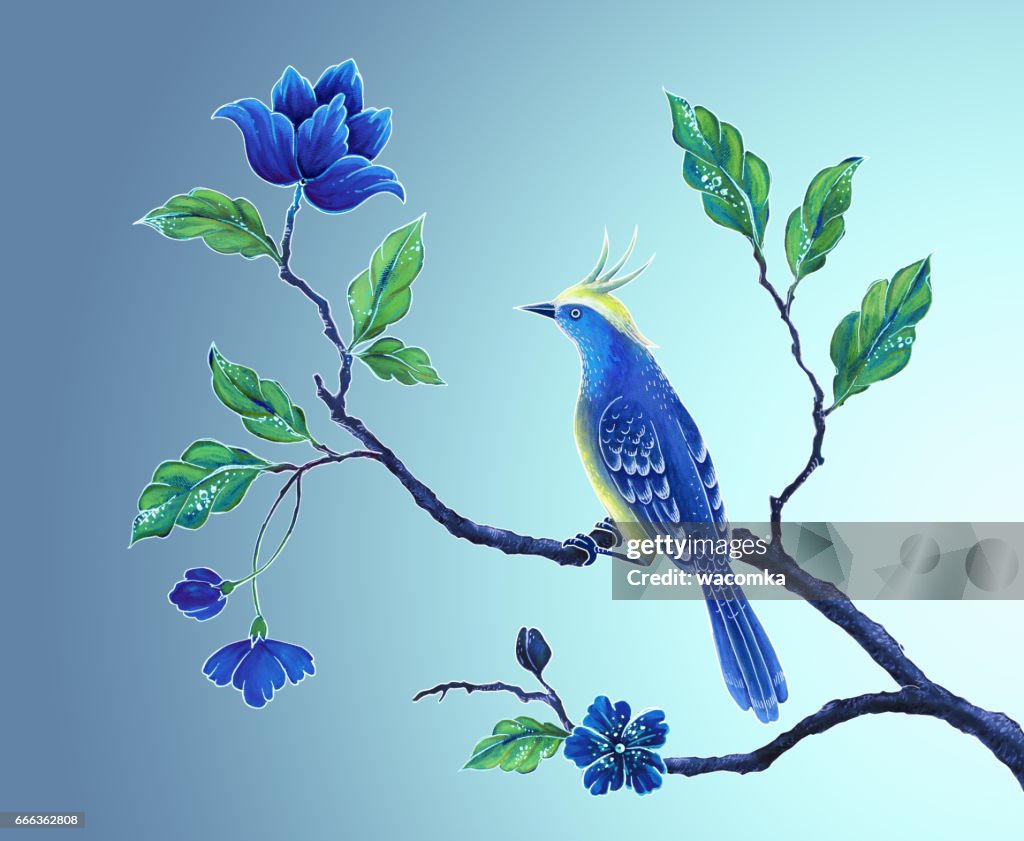 Pintadas Aves Decorativas Ilustración Songbird Asia Flores Y Hojas Prediseñadas De Exótica Naturaleza Fondo De Diseño Floral Oriental Ilustración de stock - Getty Images Pintadas Aves Decorativas Ilustración Songbird Asia Flores Y Hojas Prediseñadas De Exótica Naturaleza Fondo De Diseño Floral Oriental Ilustración de stock - Getty Images