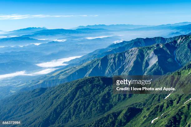 mountains of japan - 長野県 stock-fotos und bilder