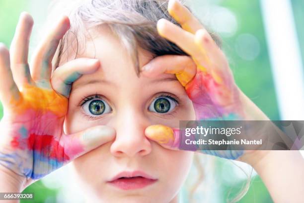 colourful eyes - peinture enfant stock pictures, royalty-free photos & images