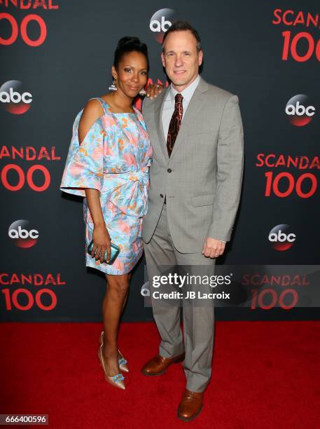 Kira Arne and actor Tom Verica attend ABC's 'Scandal' 100th Episode Celebration on April 8, 2017 in West Hollywood, California.